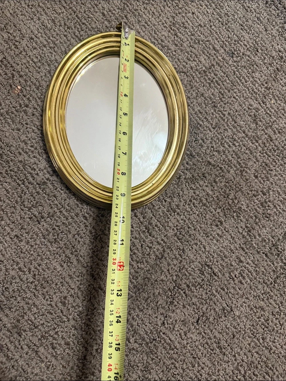 Home Interiors Set of Three Gold Oval Wall Mirrors - Polished Frame
